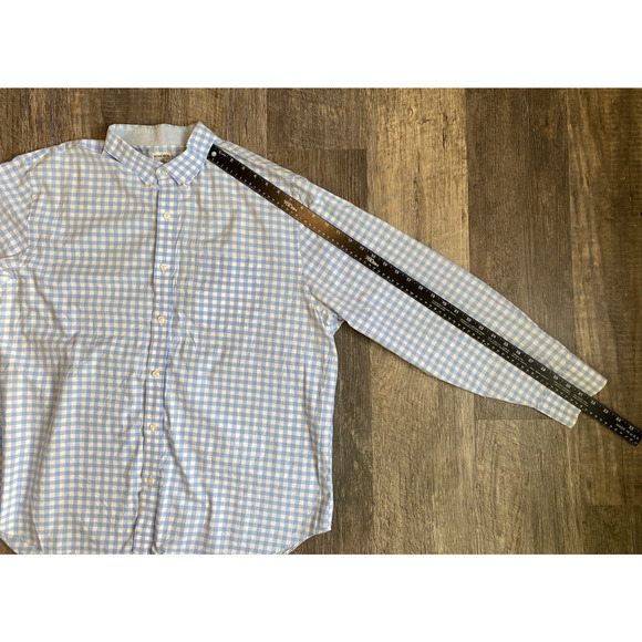 Bonobos Shirt Mens Size XXl Blue White Gingham Pattern Button Down Standard Fit - Picture 9 of 13